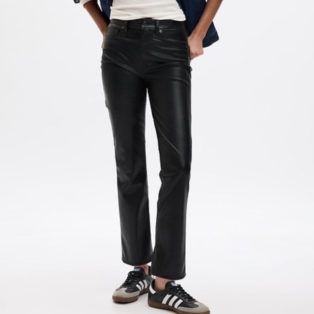 NWT — High Rise Vegan Leather Vintage Slim Pants